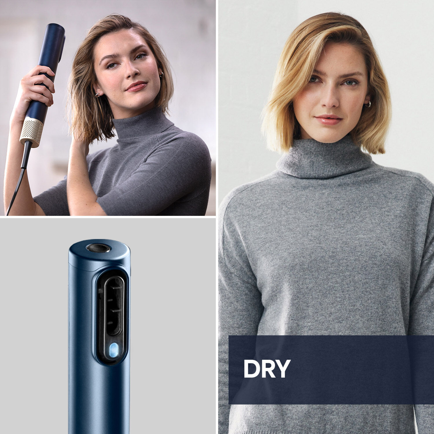 The straightening attachment has ceramic straightening plates and detangling bristles